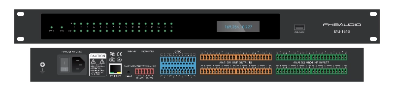 MU-1616 Processore DSP audio di rete Dante 16*16
